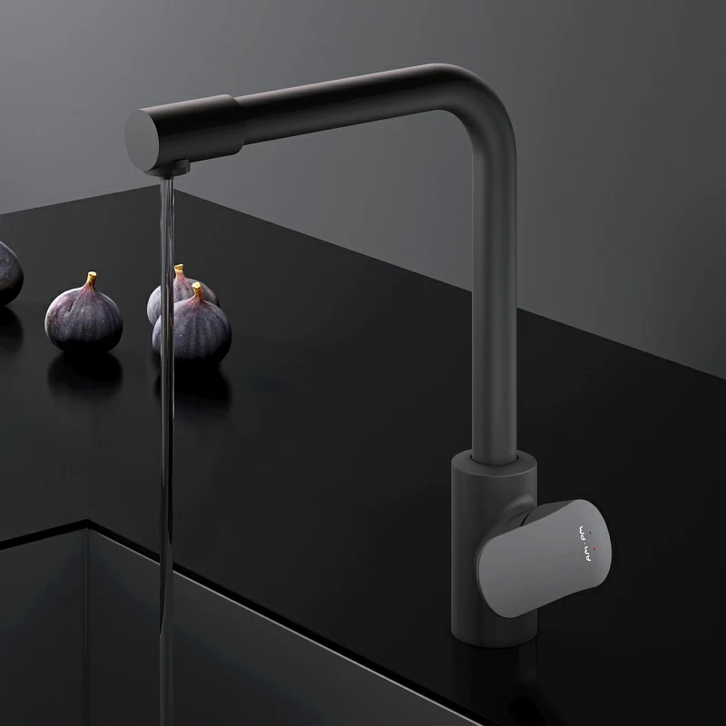 Смеситель для кухни AM.PM Like F8005722 высокий с каналом питьевой воды, черный