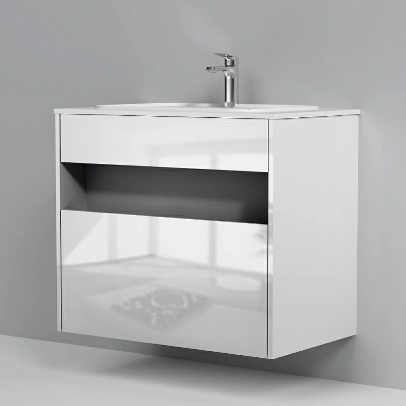 Тумба под раковину 80 AM.PM Func M8FFUX0801WG белый глянец