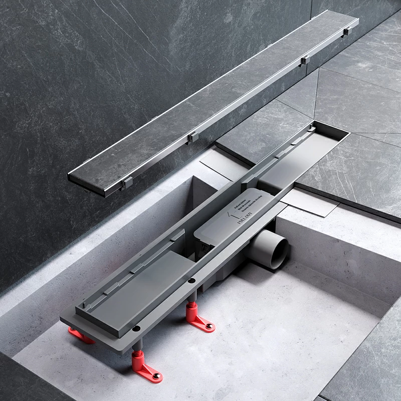 Душевой трап (лоток) 60 AM.PM PrimeFlow W02SC-U11-060-04SB комбинированный затвор со стальной матовой решеткой под плитку