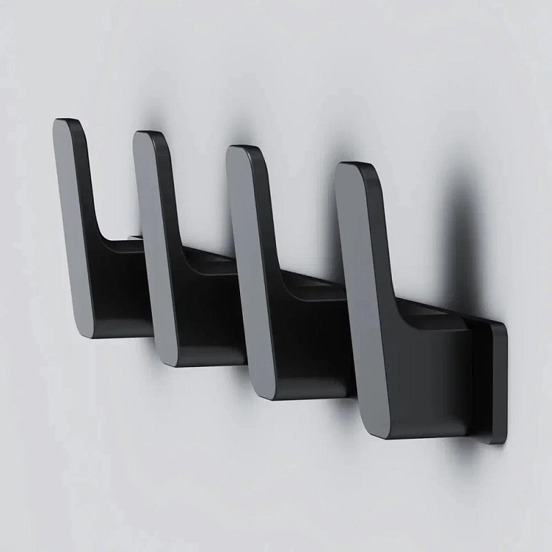 Крючки для полотенец AM.PM Func A8F35922 черная, 4 шт на планке