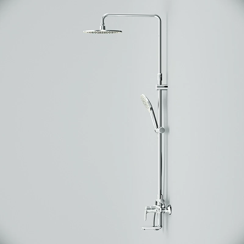 Душевая система AM.PM Like F0780964 стойка с тропическим душем, смесителем, изливом, хром
