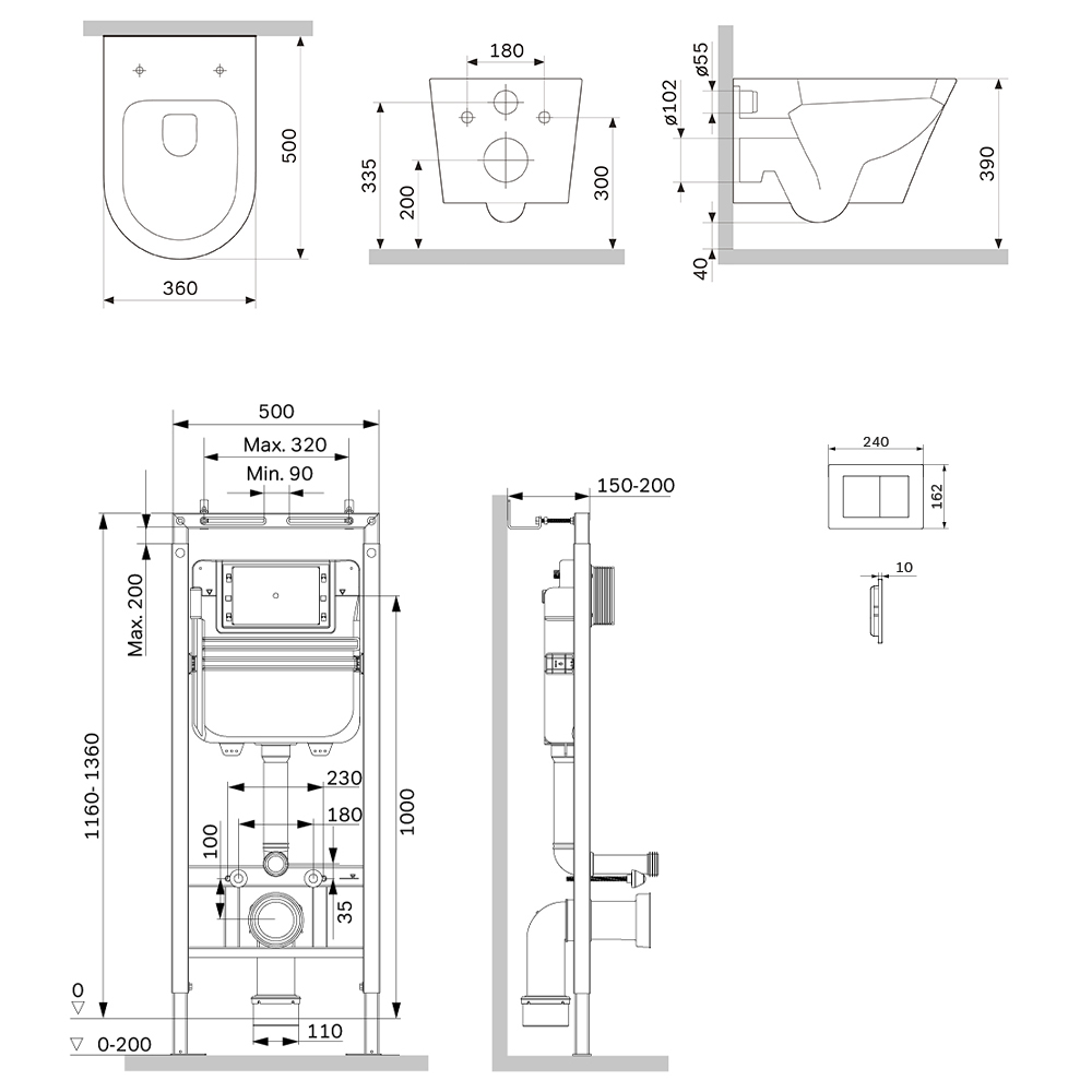 Инсталляция MasterFit с подвесным унитазом Aquaspin и клавишей X-Joy IS130251.851900, Синий, белый, хром