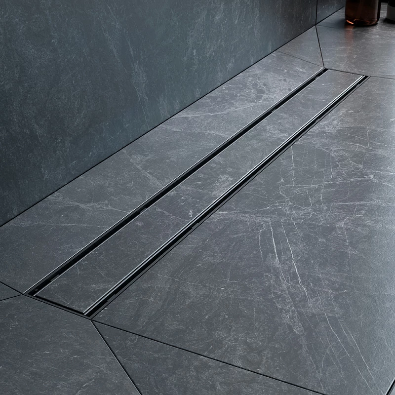 Душевой трап (лоток) 70 AM.PM PrimeFlow W02SC-U11-070-04BM комбинированный затвор с черной матовой решеткой под плитку