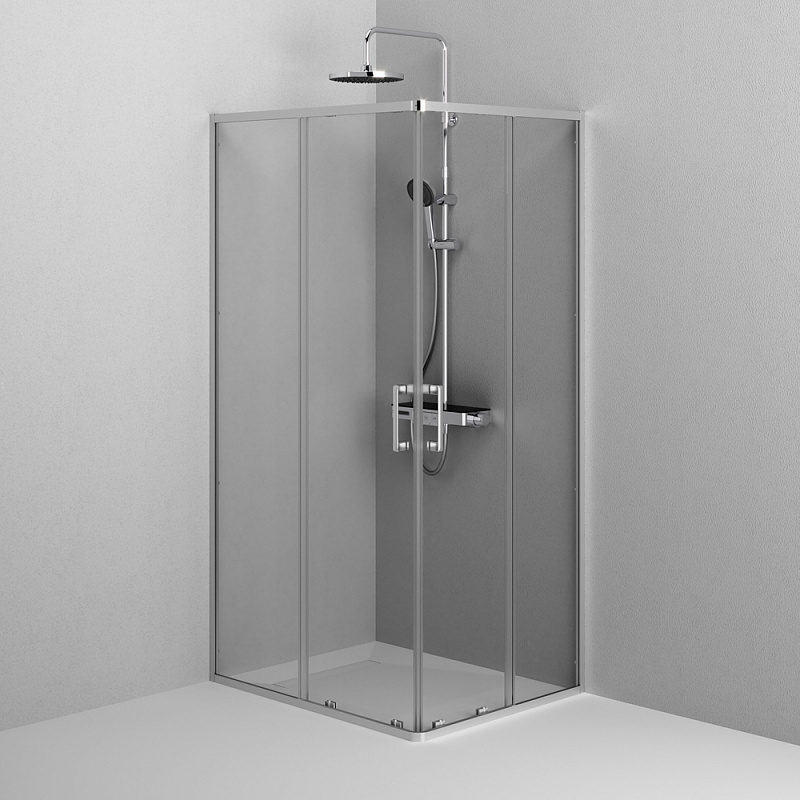 Душевое ограждение без поддона 120x80 AM.PM Above W9XG-403-12080-MT профиль серебристый