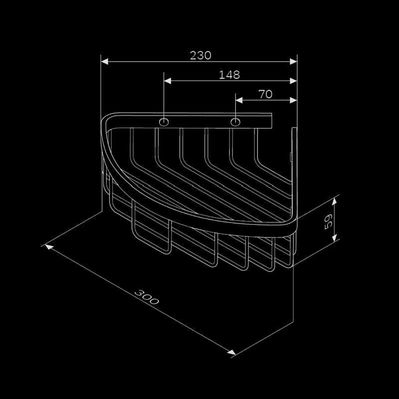 Полка в ванную угловая AM.PM Sense L A7452122 черная