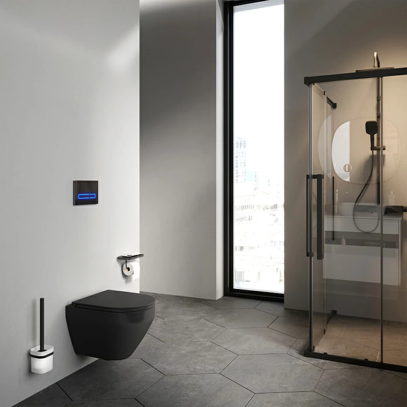 Унитаз подвесной AM.PM Spirit 2.0 C701700MBSC безободковый с сиденьем микролифт, черный матовый