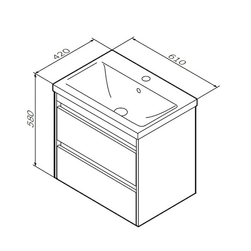 Тумба с раковиной 60 AM.PM Pulse M91-FHX0602OF-WCC0602WG под дерево