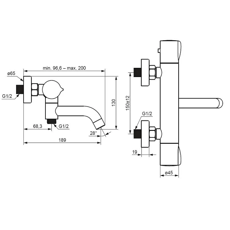 Смеситель для ванны и душа Damixa Scandinavian Pure 363000300 с термостатом