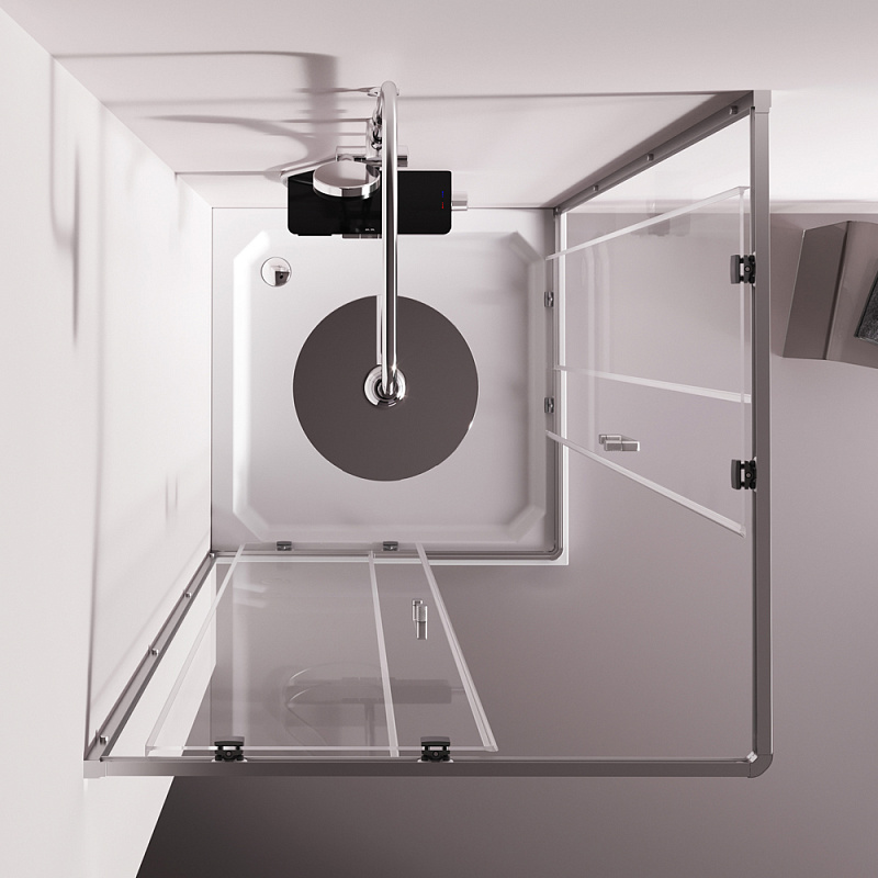 Душевое ограждение без поддона 100x100 AM.PM Above W9XG-403-100100-MT профиль серебристый