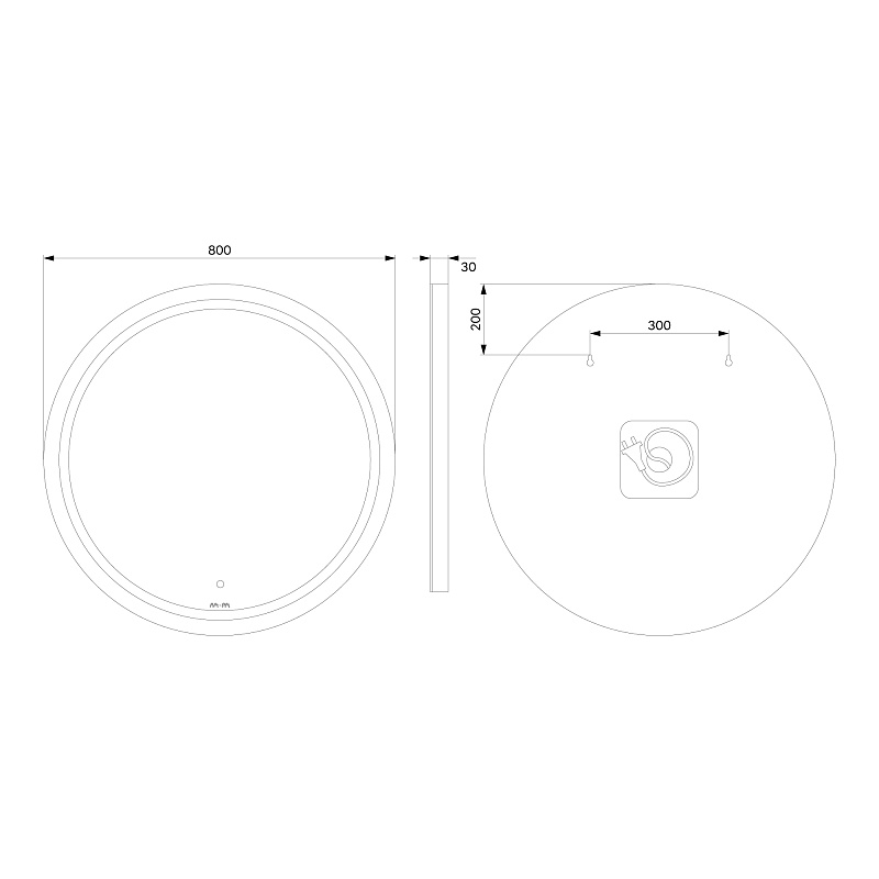 Зеркало с подсветкой в ванную круглое 80 AM.PM X-Joy M85AMOX0801WG сенсорное