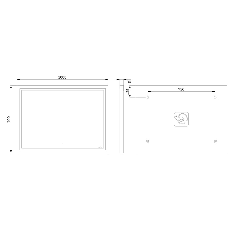 Зеркало с подсветкой в ванную прямоугольное 100 AM.PM Gem M91AMOX1001WG сенсорное