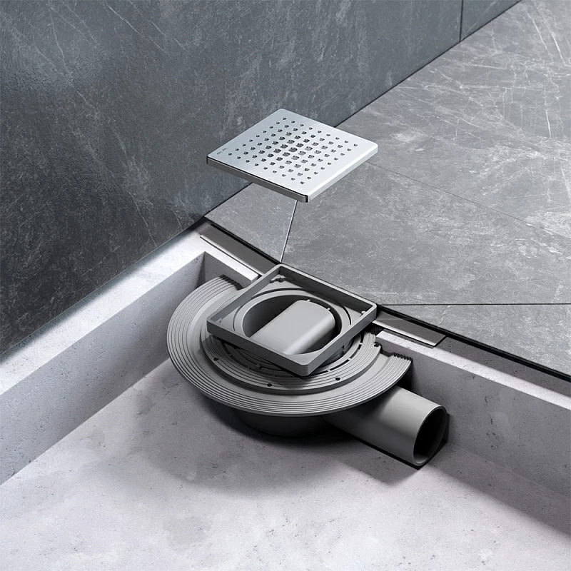 Душевой трап 10x10 AM.PM MasterFlow W01BD-P11-010-01SB комбинированный затвор со стальной матовой решеткой