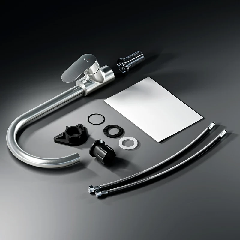 Смеситель для кухни AM.PM Like F8007711 высокий с каналом питьевой воды, сатин