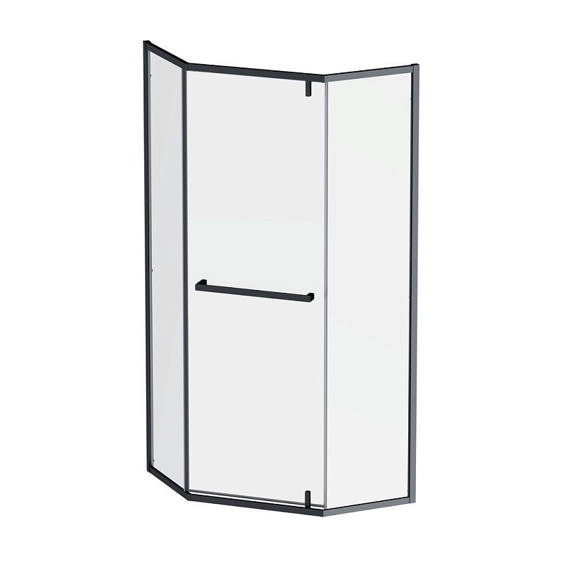 Душевое ограждение без поддона 90x90 AM.PM Gem W90G-405-9090-BT профиль черный