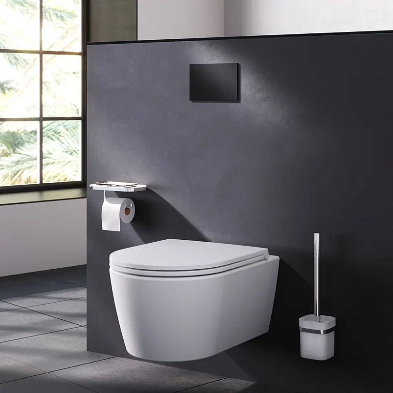 Клавиша смыва для инсталляции AM.PM Pro S I047038 пневматическая черная матовая