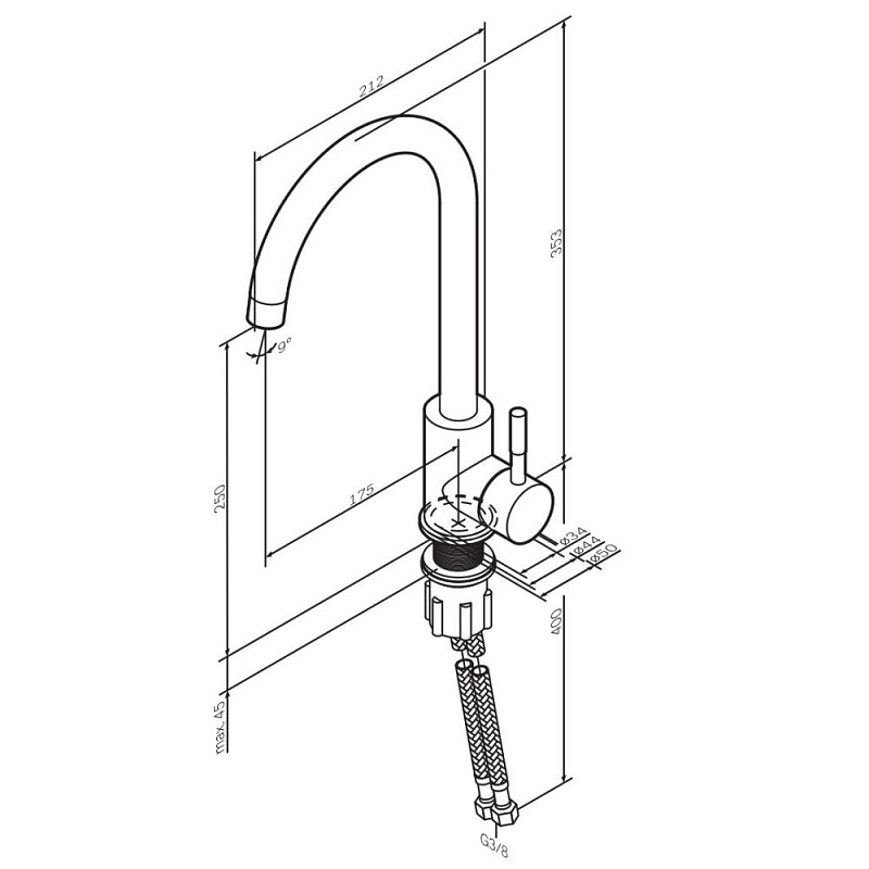 Смеситель для кухни AM.PM X-Joy S F85B07111 высокий, сатин