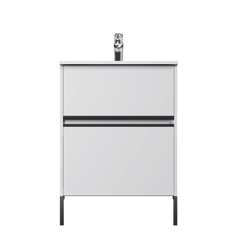 Тумба с раковиной 60 AM.PM Sense M7B-FUX0602WG-WCC0602WG подвесная/напольная на ножках, белый глянец