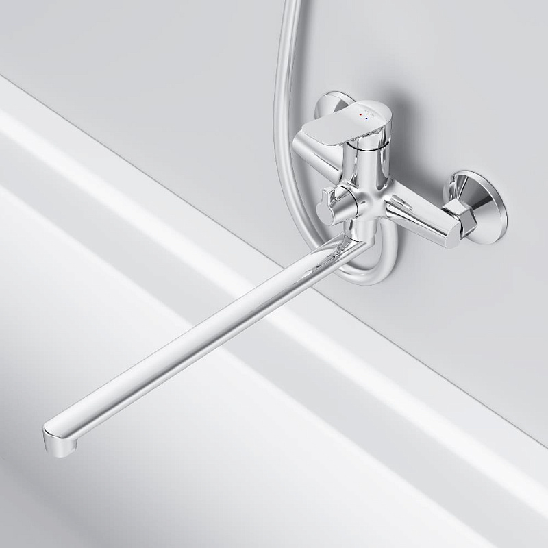 Смеситель для ванны и душа AM.PM Force F9F90200 длинный излив, хром