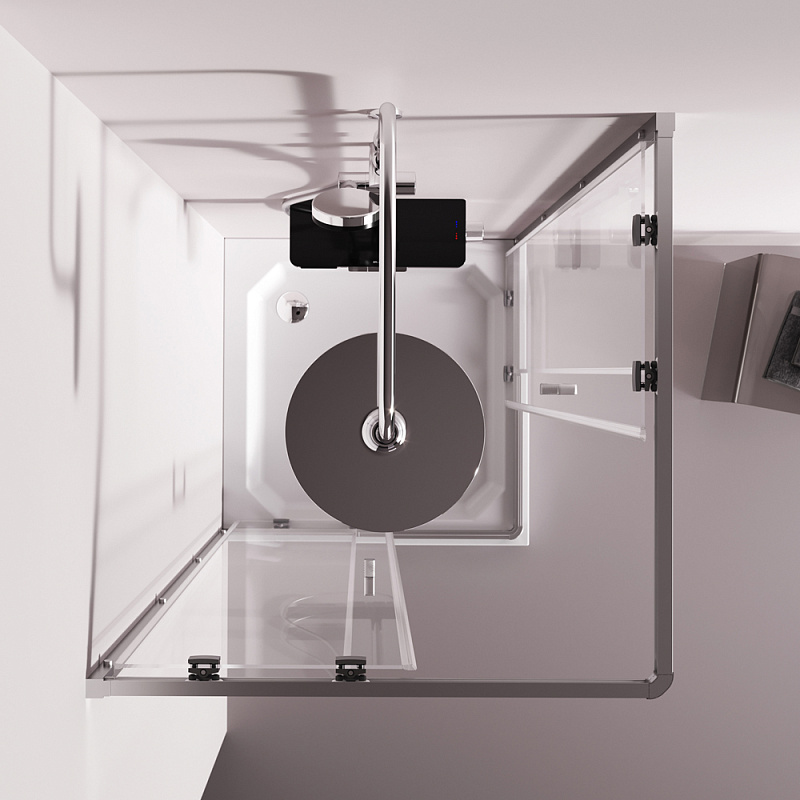 Душевое ограждение без поддона 80x80 AM.PM Above W9XG-403-8080-MT профиль серебристый