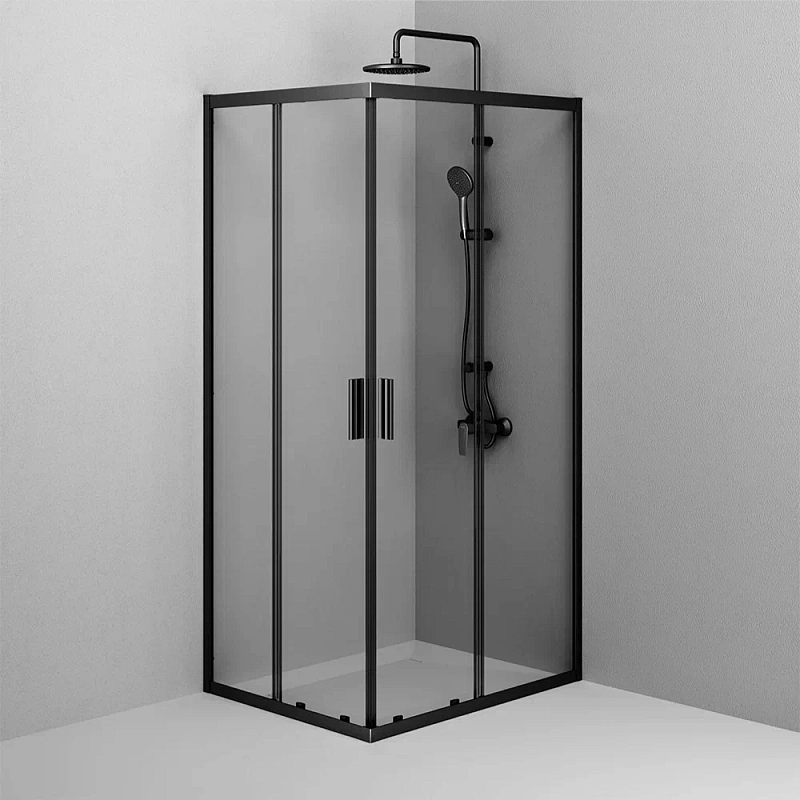 Душевое ограждение без поддона 80x100 AM.PM Gem W90G-403-100280-BT профиль черный матовый