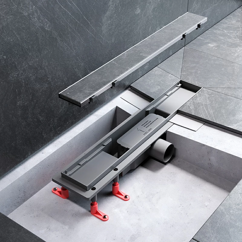 Душевой трап (лоток) 50 AM.PM PrimeFlow W02SC-U11-050-04SB комбинированный затвор со стальной матовой решеткой под плитку