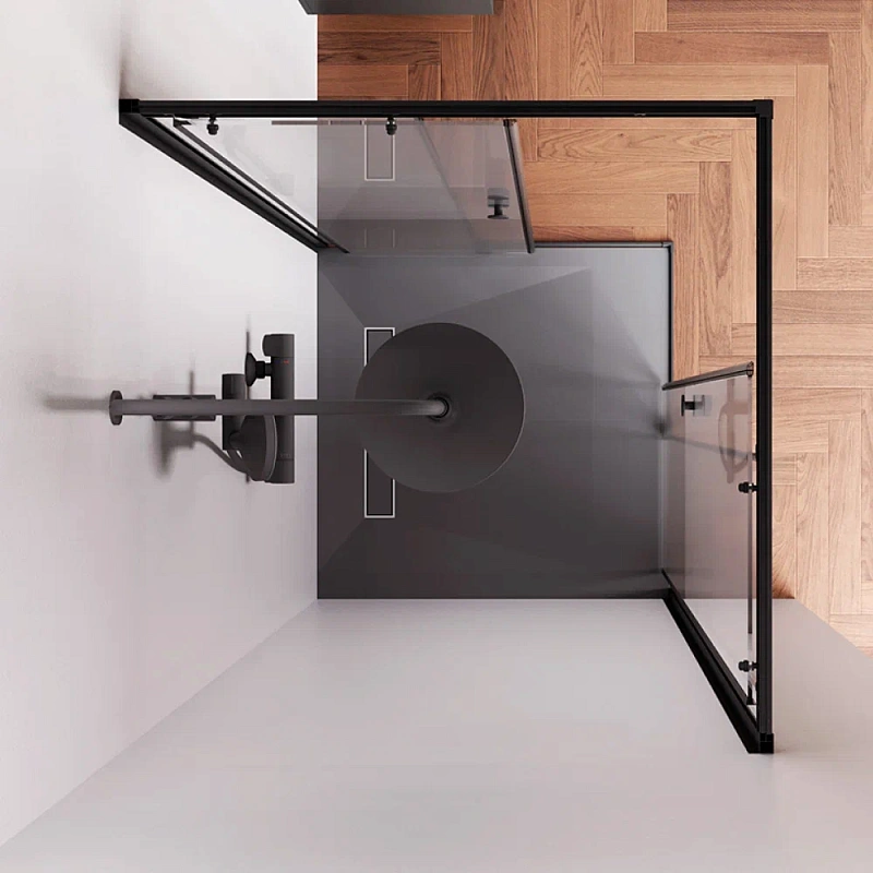 Душевое ограждение без поддона 90x90 AM.PM X-Joy W94G-403-9090-BT1K профиль черный матовый