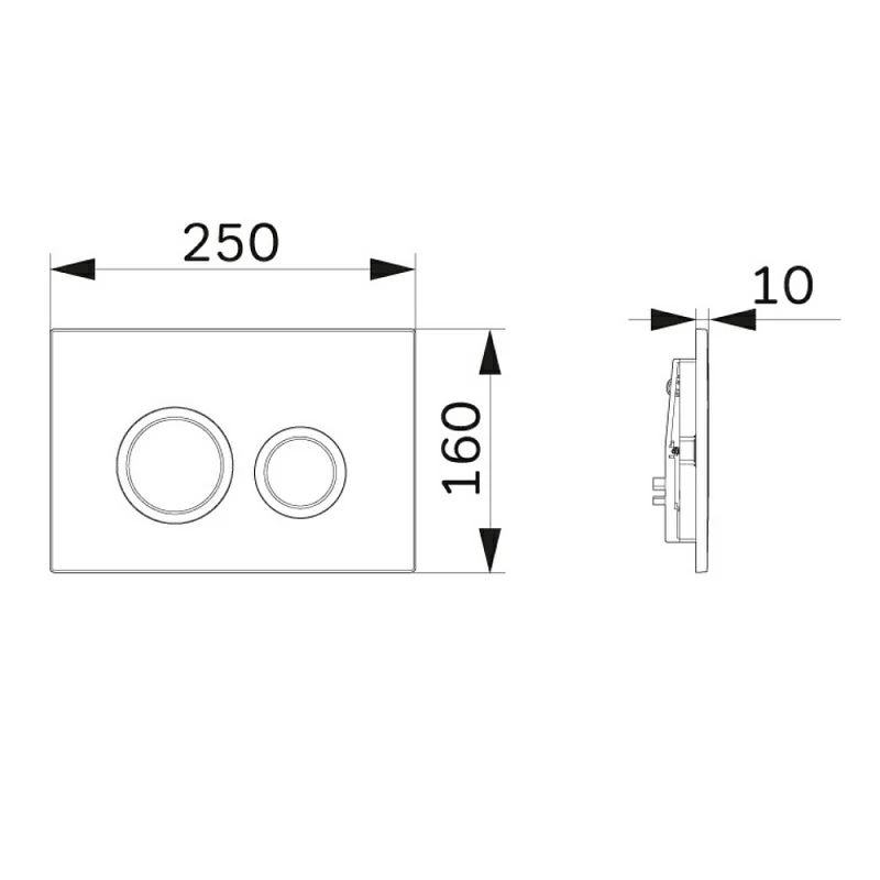 Клавиша смыва для инсталляции AM.PM ErgoFit L I110138 механическая черная матовая
