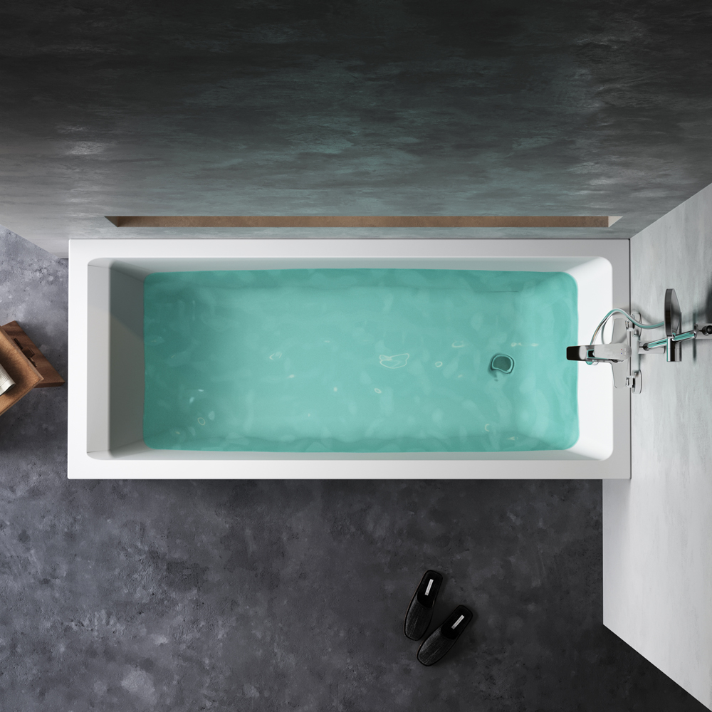 Ванна акриловая 175х75 см Gem W93A-175-075W-A, Белый
