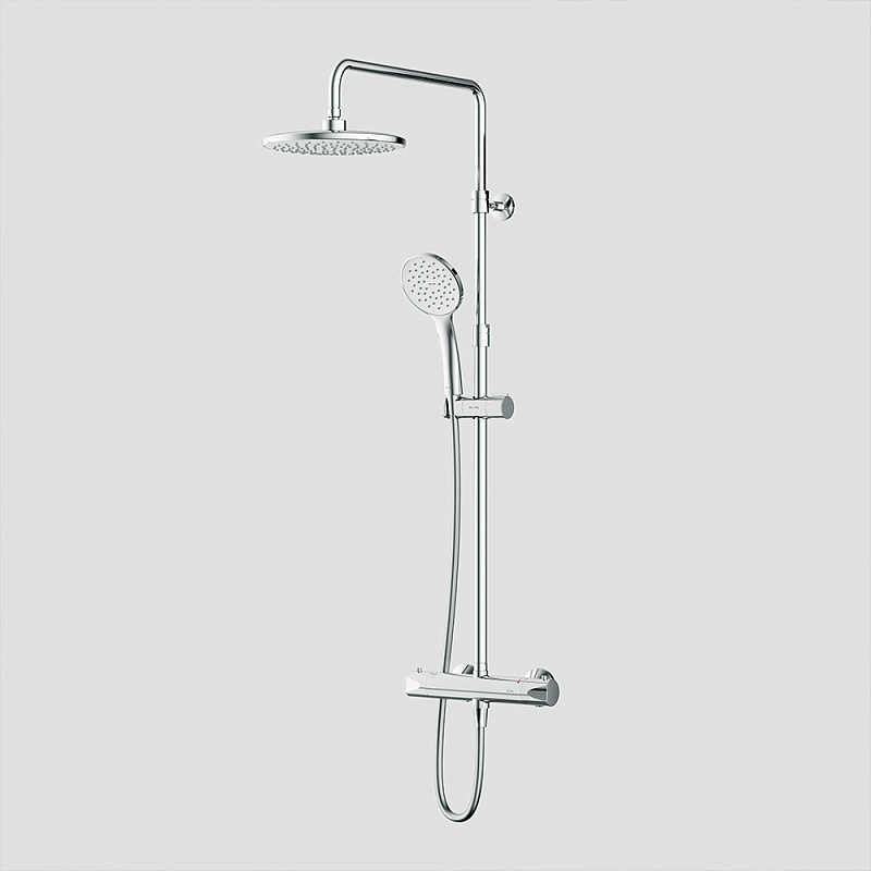 Душевая система AM.PM Crave F079C400 стойка с тропическим душем, термостатом, смесителем, хром