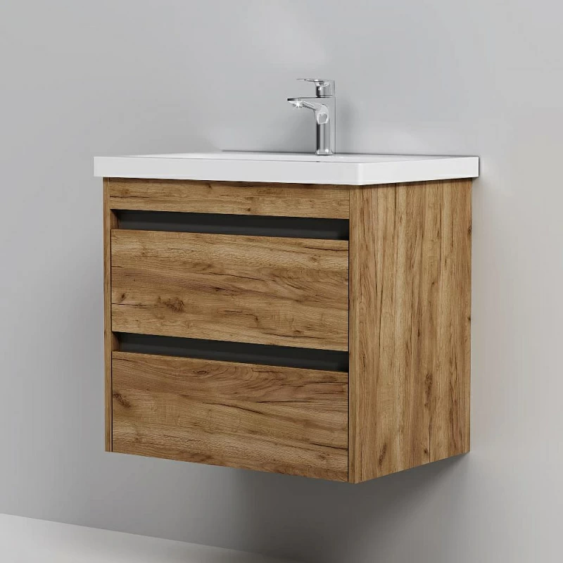 Тумба с раковиной 60 AM.PM Pulse M91-FHX0602OF-WCC0602WG под дерево