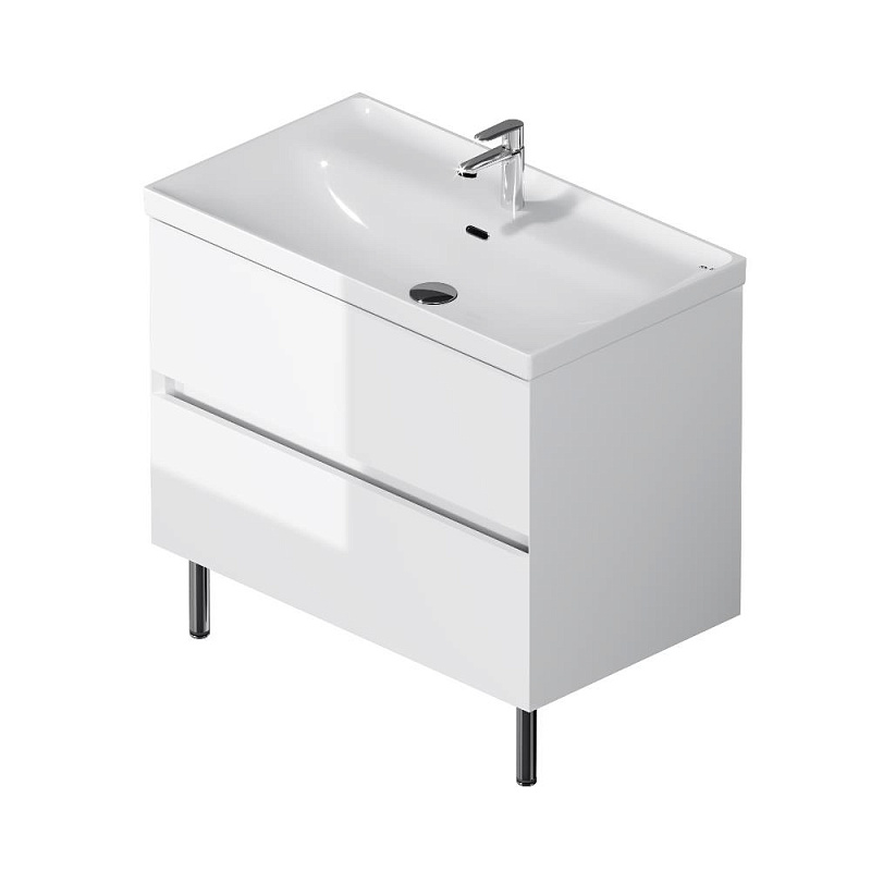 Тумба с раковиной 80 AM.PM Above M9X-FSX0802WG-WCC0800WG напольная, белая глянцевая