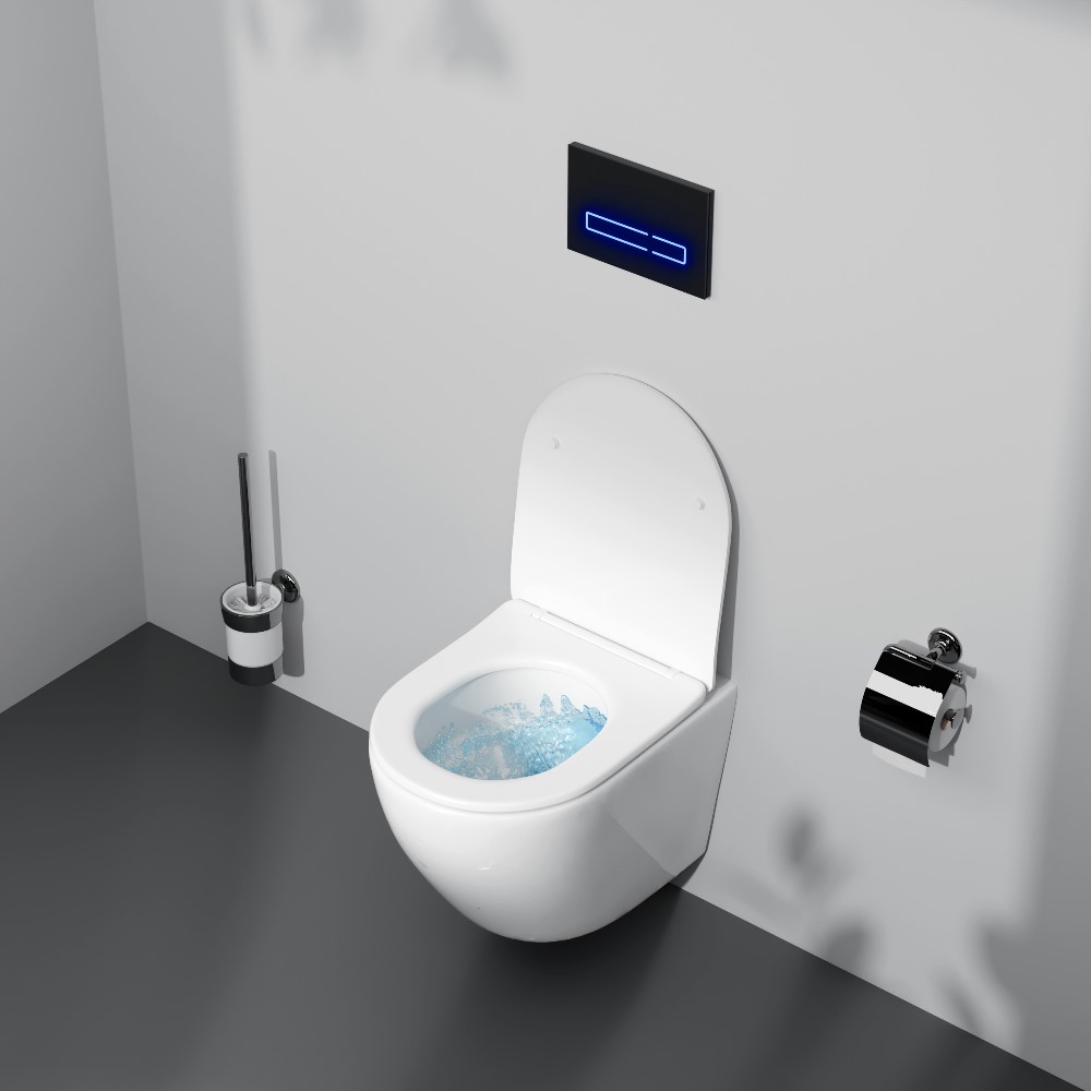 Унитаз подвесной AquaSpin 2.0 с сиденьем микролифт Like C801901SC, Белый