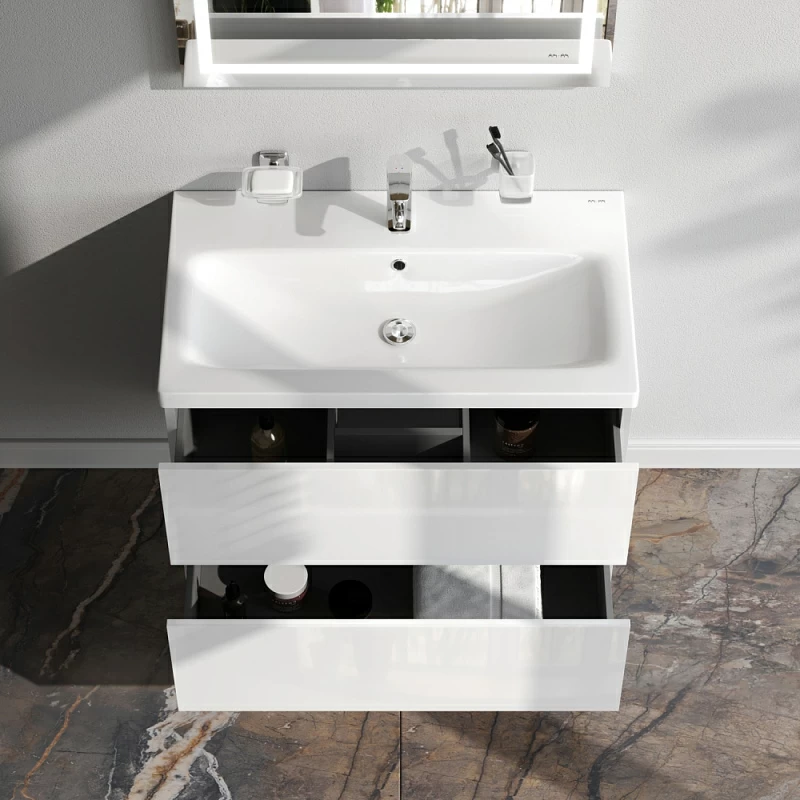 Тумба под раковину 75 AM.PM Gem M90FHX07522WG подвесная белый глянец