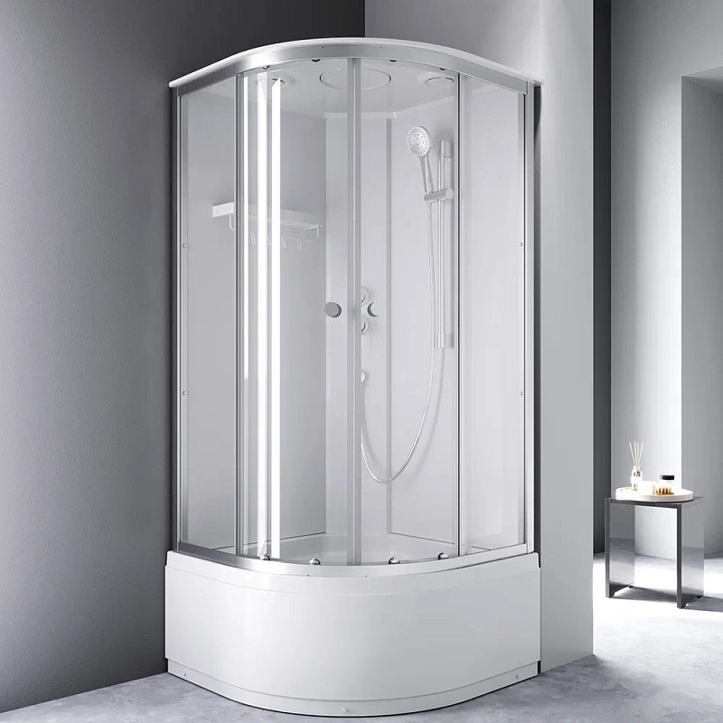 Душевая кабина 90x90 AM.PM X-Joy W94C-401A-090MT профиль серебристый, высокий поддон