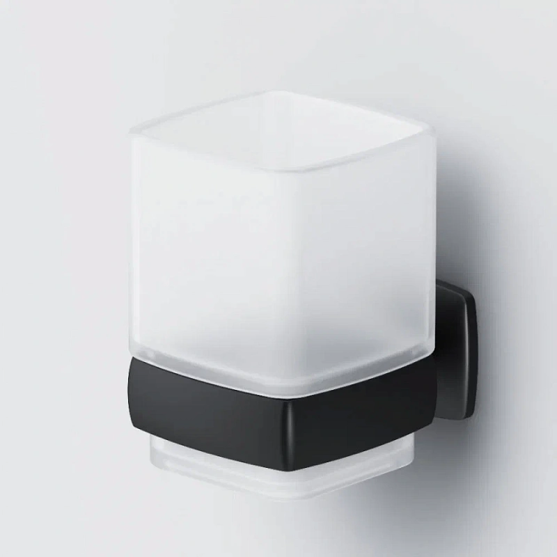 Стакан для зубных щеток настенный AM.PM Gem A9034322 стеклянный, черный