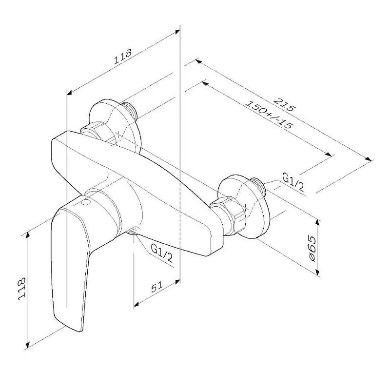 Смеситель для душа AM.PM Gem F90A20000 хром