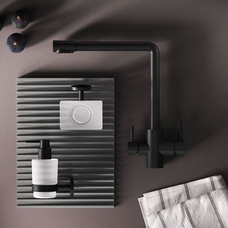 Смеситель для кухни AM.PM X-Joy S F85B05722 высокий, с каналом питьевой воды, черный