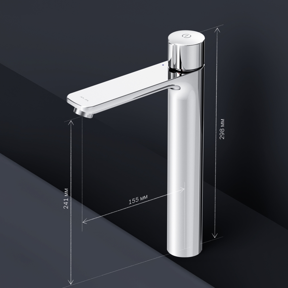 Смеситель для раковины, высокий, нажимной TouchReel X-Joy F85A92500, Хром