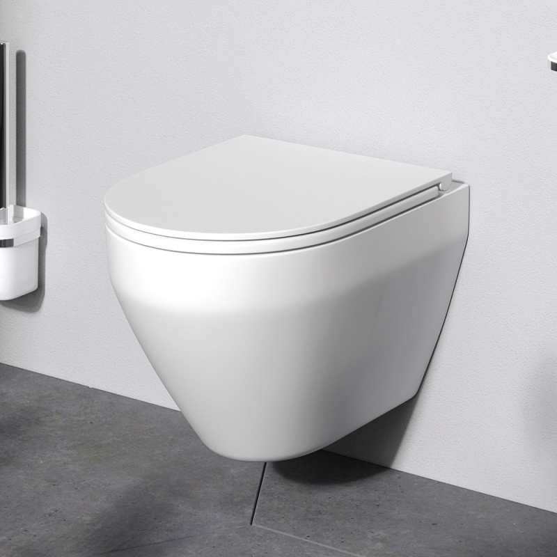 Унитаз подвесной AM.PM Spirit V2.0 C701700SC безободковый с сиденьем микролифт, белый