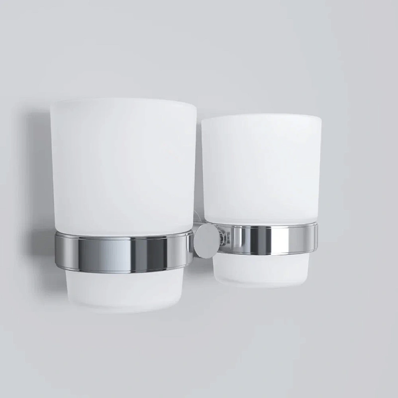 Стакан для зубных щеток настенный двойной AM.PM Sense L A74343400 стеклянный, хром