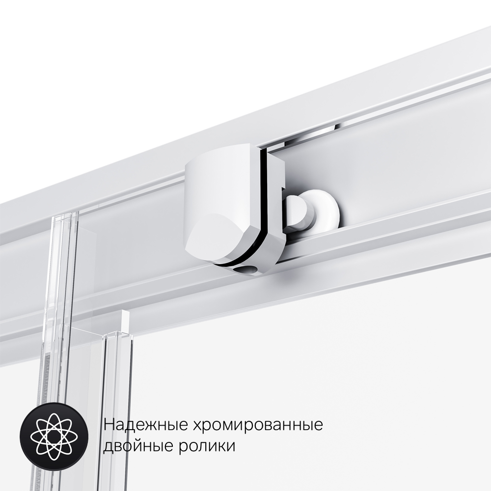 Душевое ограждение 120x90 см, без поддона Gem W90G-404-120290-MT, Хром, прозрачное