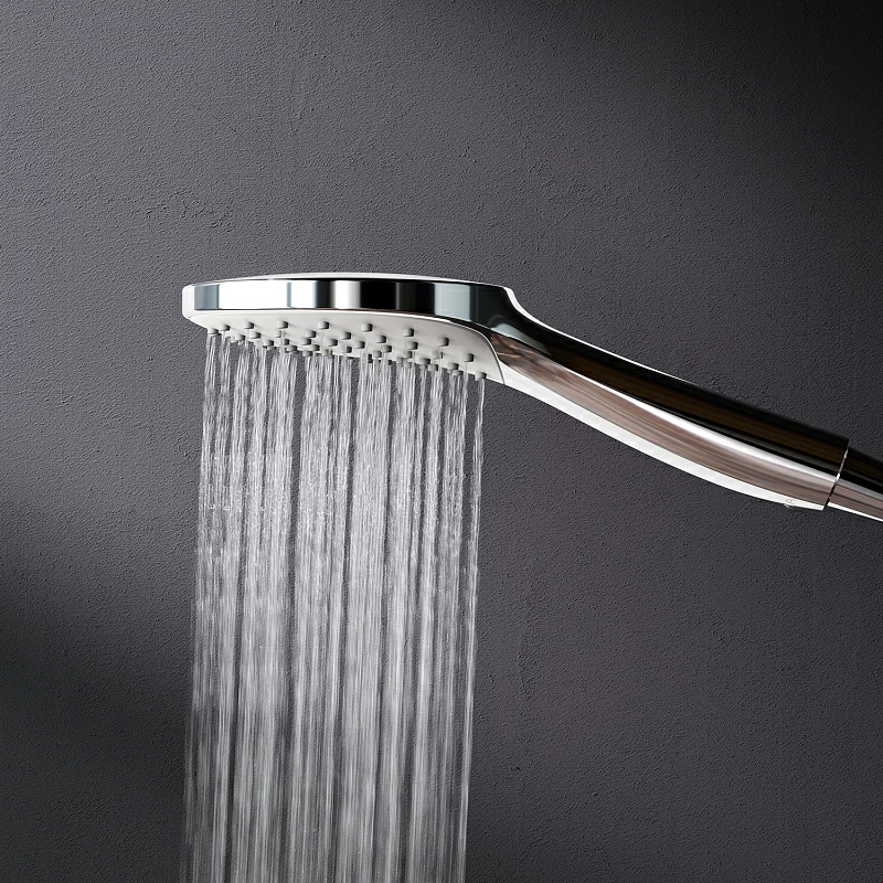 Душевая система AM.PM X-Joy F40885A94 стойка с тропическим душем, хром + смеситель для ванны с длинным изливом, хром