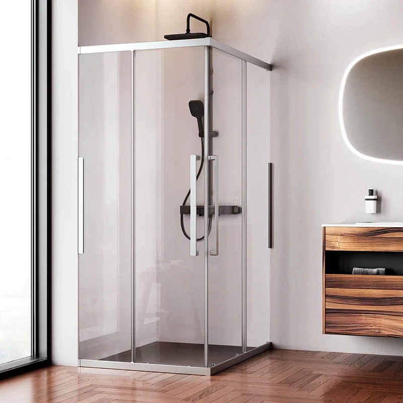 Душевое ограждение без поддона 90x120 AM.PM Func W84G-403-12090-MT профиль серебристый