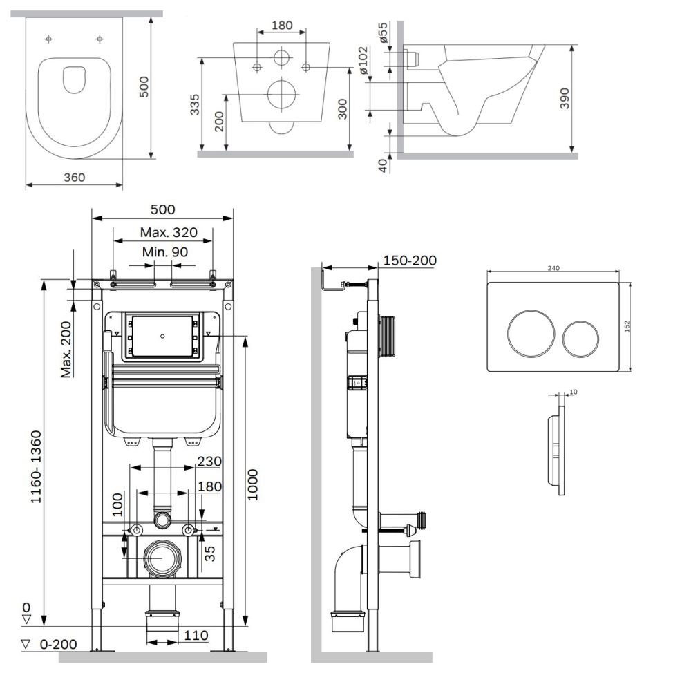 Инсталляция MasterFit с подвесным унитазом Aquaspin и клавишей X-Joy IS130151.851900, Синий, белый, хром