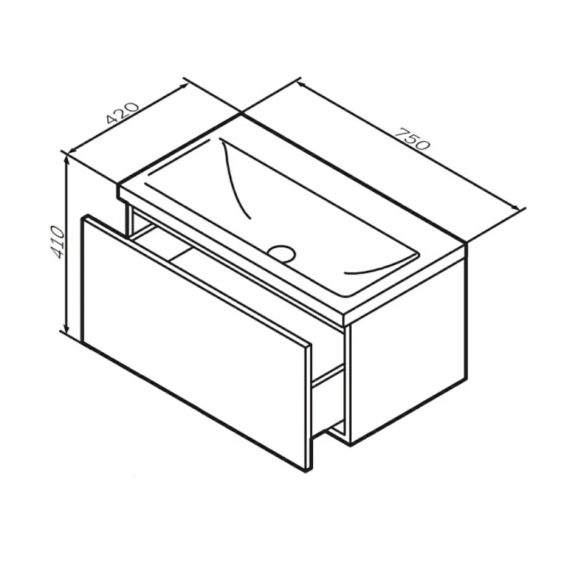 Тумба под раковину 75 AM.PM Gem M90FHX07521WG подвесная белый глянец