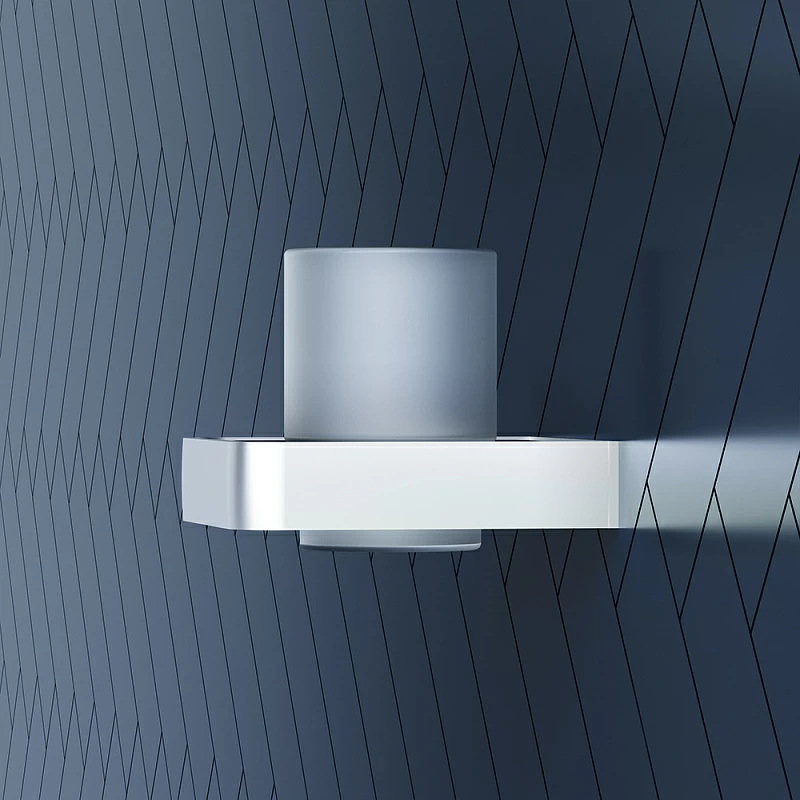 Стакан для зубных щеток настенный Damixa Jupiter DA7734300 стеклянный, хром матовый, черный