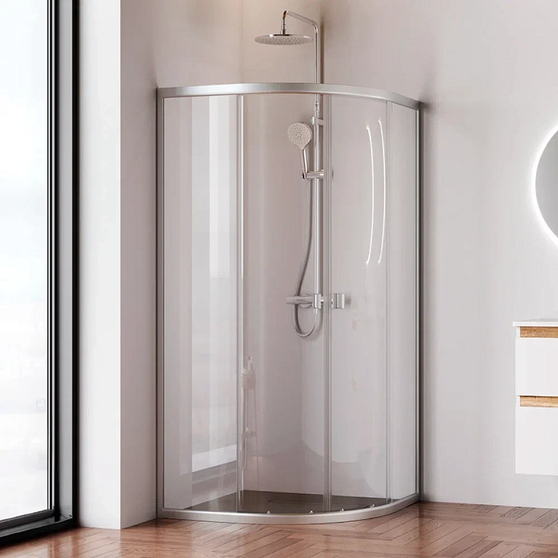 Душевое ограждение без поддона 90x90 AM.PM X-Joy W88G-205-090MT64 профиль серебристый