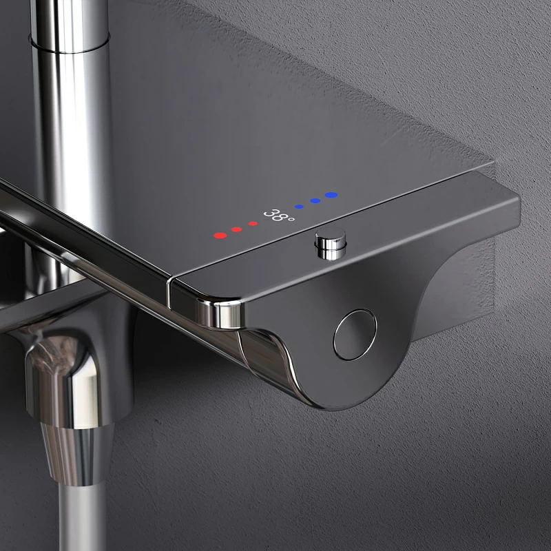 Душевая система AM.PM Spirit 2.0 F0770A500 стойка с тропическим душем, термостатом, смесителем, изливом, хром