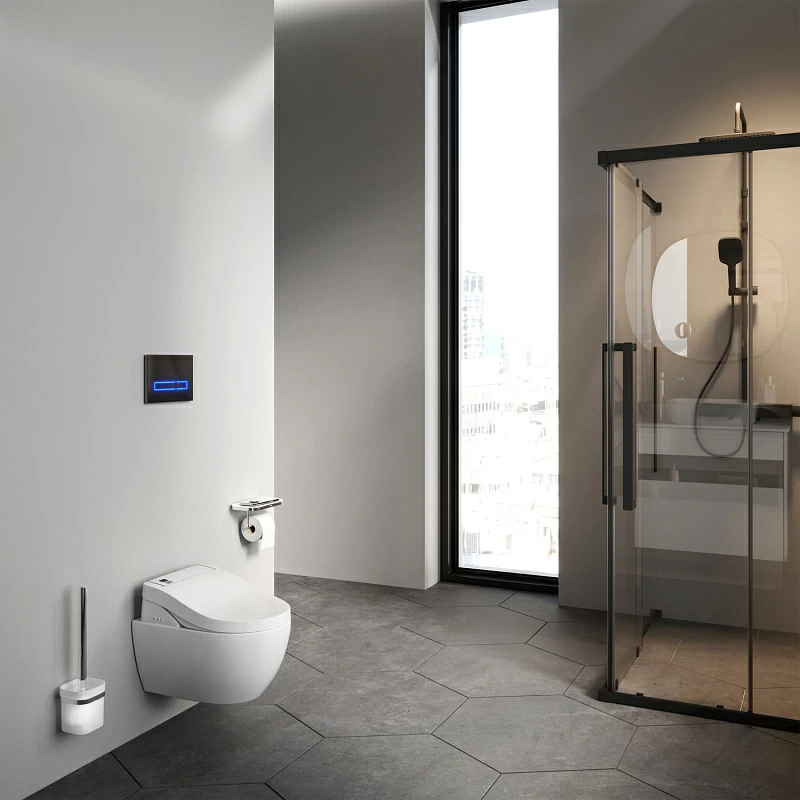 Унитаз-биде подвесной AM.PM Awe C111739SC с электронным управлением и сиденьем микролифт, белый