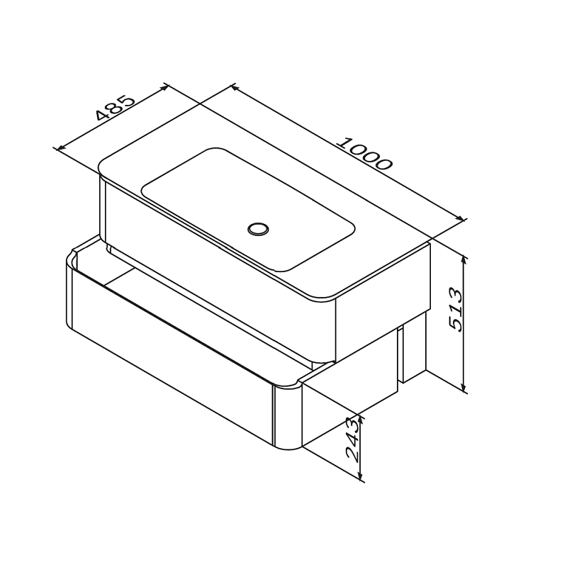 Тумба под раковину 100 AM.PM Sensation M30FHX1002BG светло-голубая